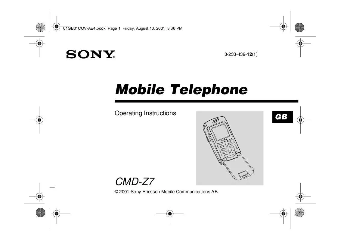 Mode d'emploi SONY CMD-Z7