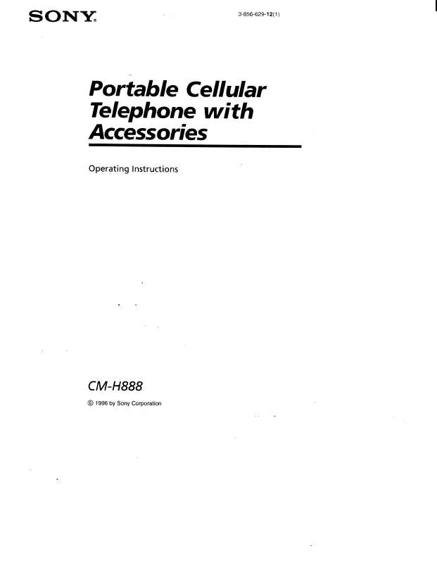 Mode d'emploi SONY CMH888