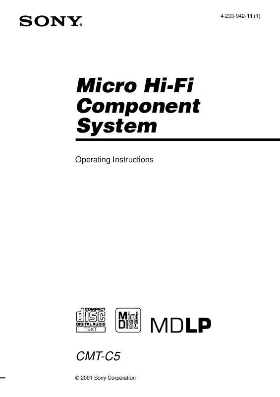 Mode d'emploi SONY CMT-C5B