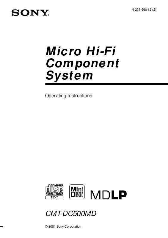 Mode d'emploi SONY CMT-DC500MD