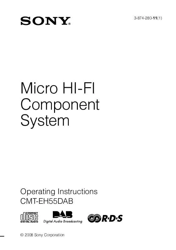 Mode d'emploi SONY CMT-EH55DAB