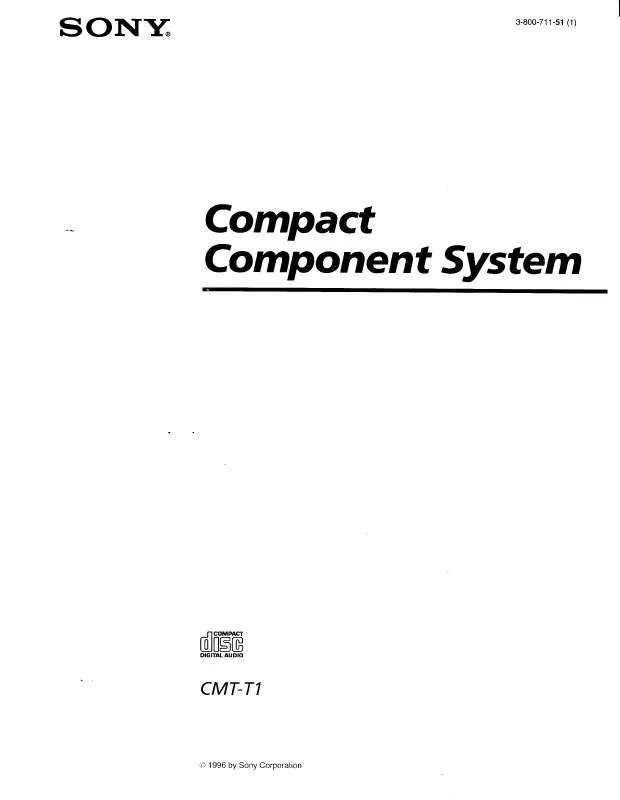 Mode d'emploi SONY CMT-T1