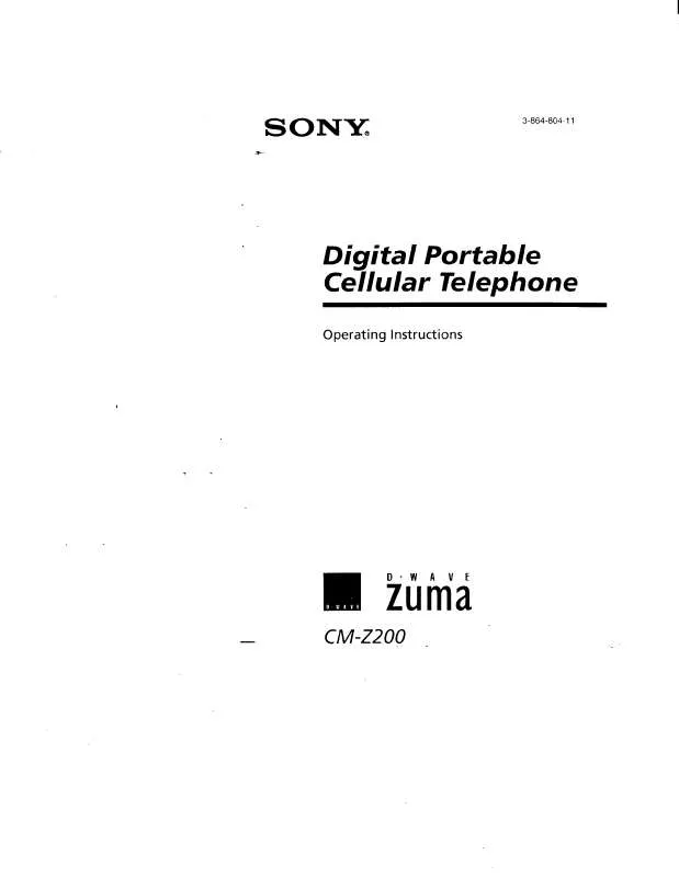 Mode d'emploi SONY CMZ200