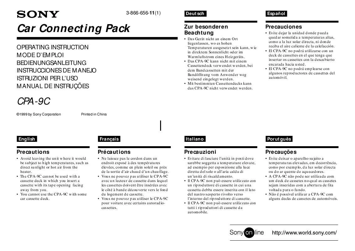 Mode d'emploi SONY CPA-9C