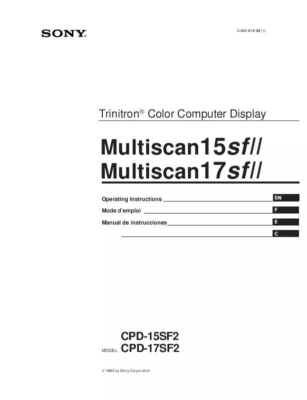 Mode d'emploi SONY CPD-17SF2