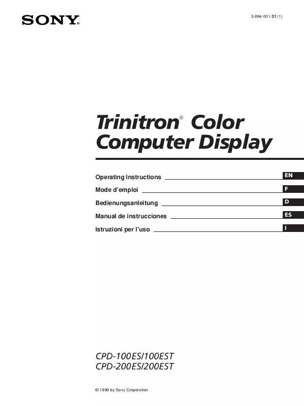 Mode d'emploi SONY CPD-200EST