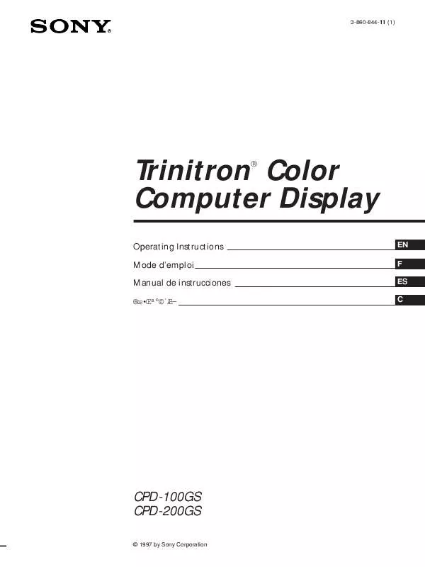 Mode d'emploi SONY CPD-200GS