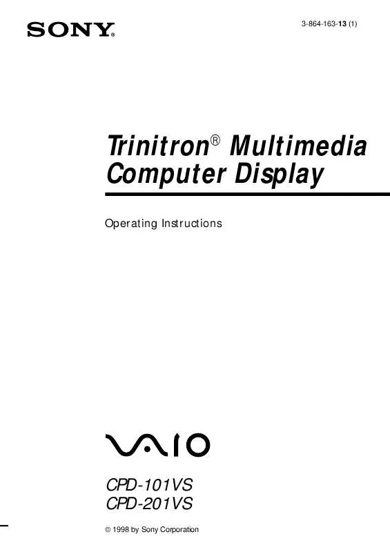 Mode d'emploi SONY CPD-201VS