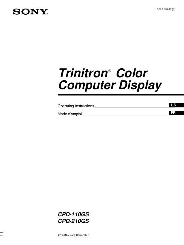 Mode d'emploi SONY CPD-210GS