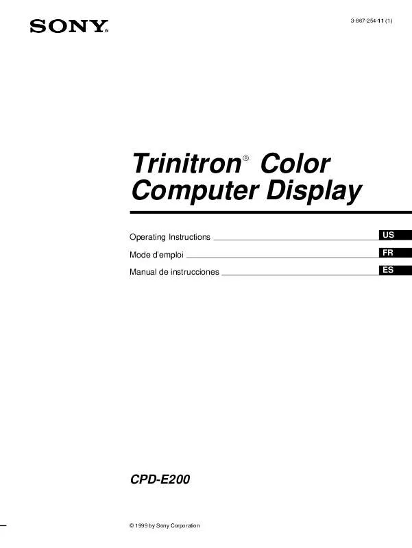 Mode d'emploi SONY CPD-E200-L