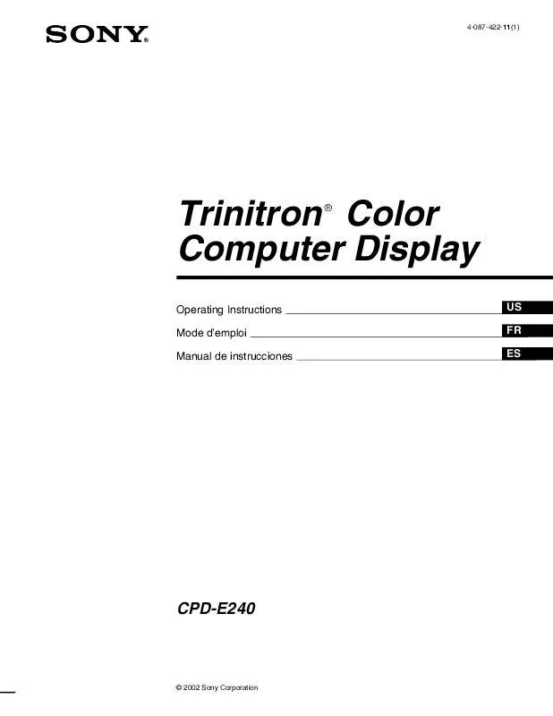 Mode d'emploi SONY CPD-E240/B