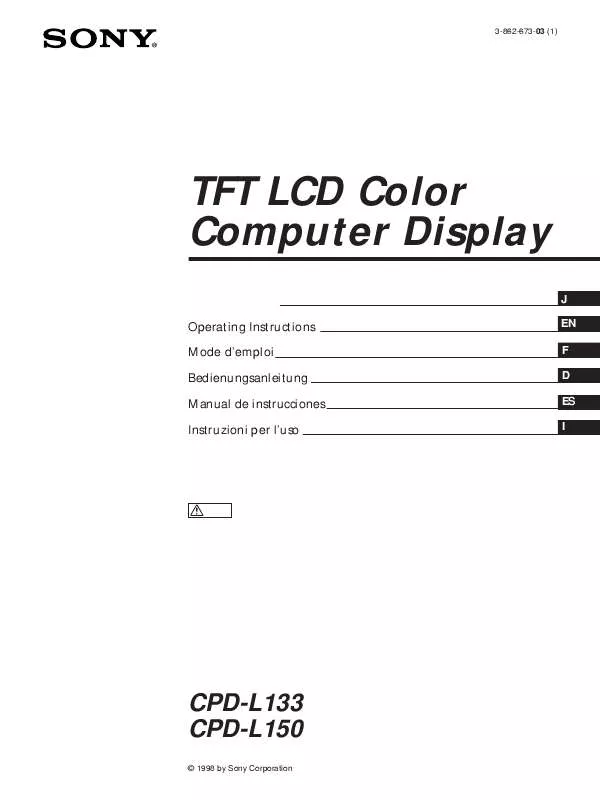 Mode d'emploi SONY CPD-L133