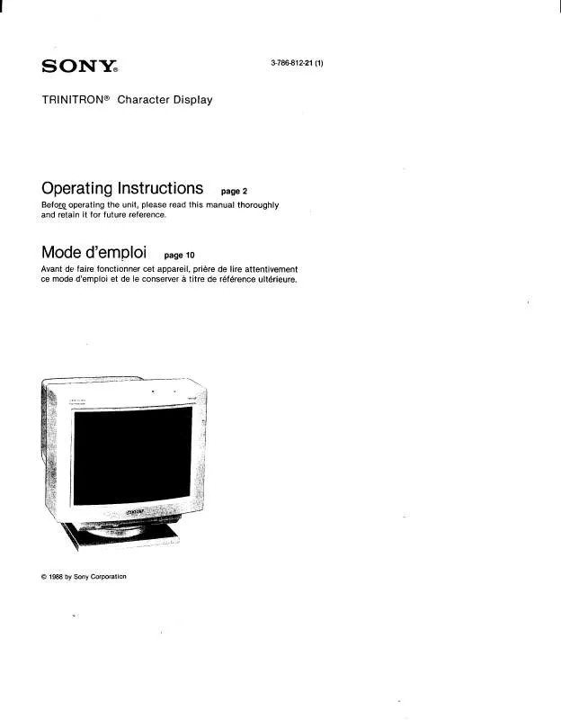 Mode d'emploi SONY CPD-1320