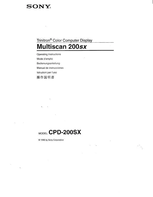 Mode d'emploi SONY CPD-200SX