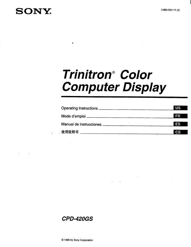 Mode d'emploi SONY CPD-420GS