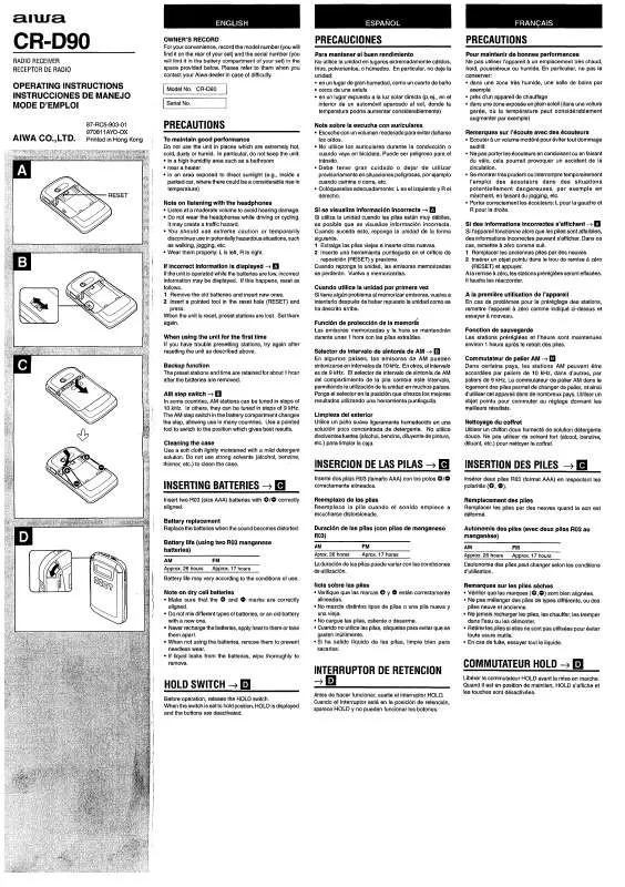 Mode d'emploi SONY CRD90