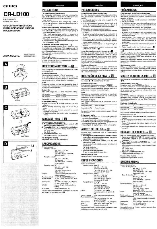 Mode d'emploi SONY CRLD100