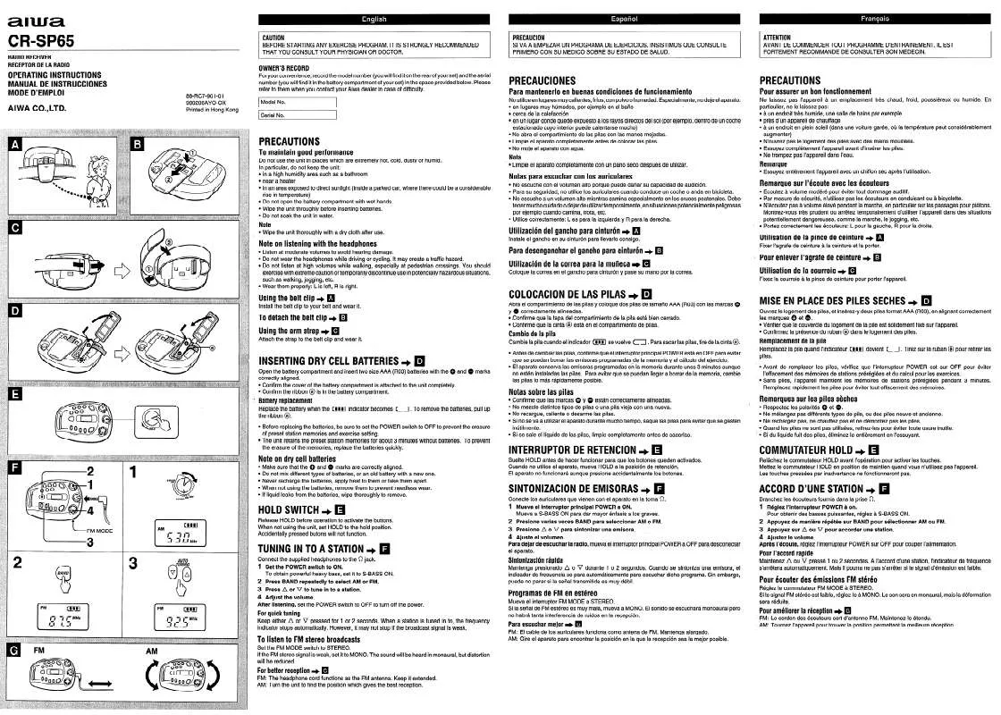 Mode d'emploi SONY CRSP65