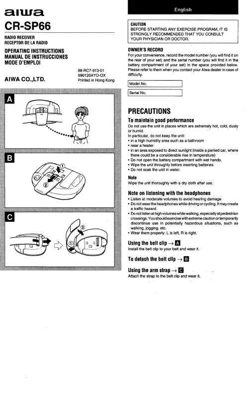 Mode d'emploi SONY CRSP66