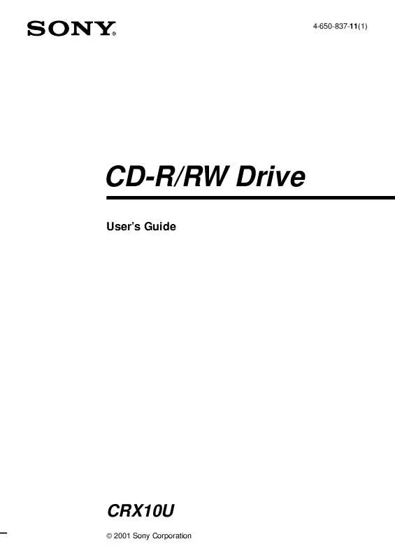 Mode d'emploi SONY CRX-10U