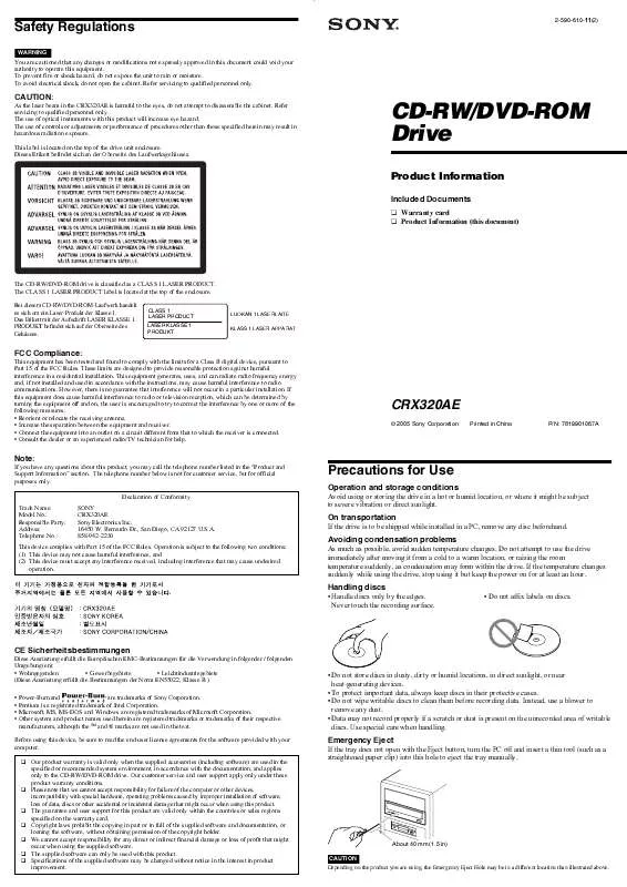 Mode d'emploi SONY CRX-320E