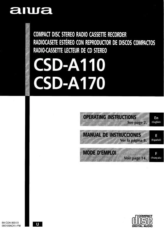 Mode d'emploi SONY CSDA110