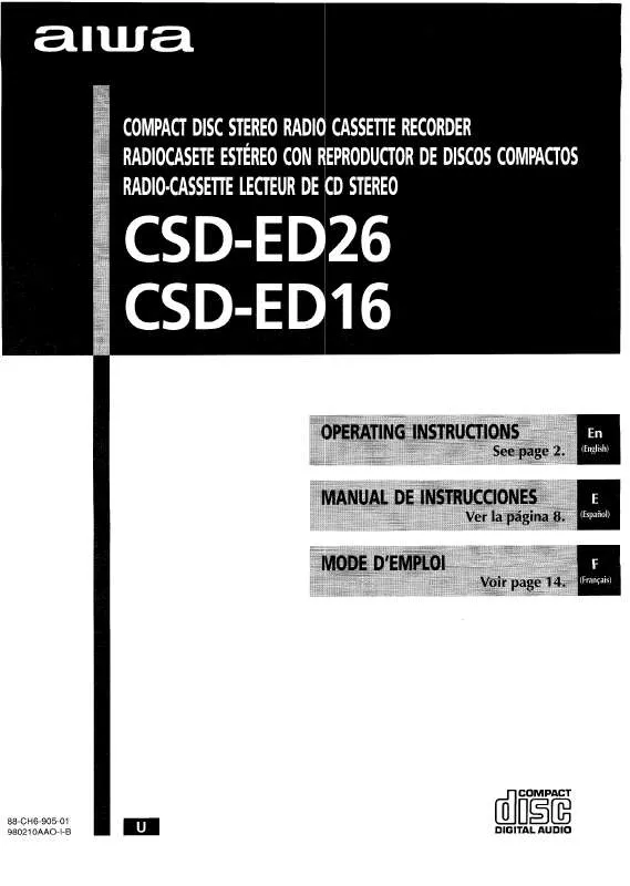 Mode d'emploi SONY CSDED16