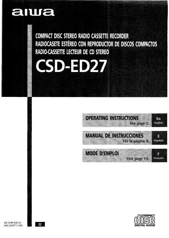 Mode d'emploi SONY CSDED27