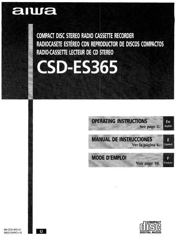 Mode d'emploi SONY CSDES365