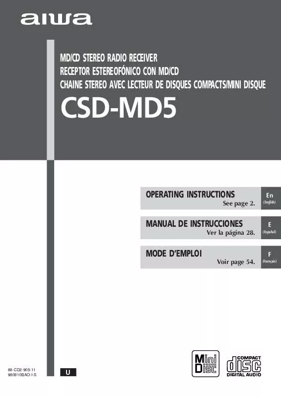 Mode d'emploi SONY CSDMD5