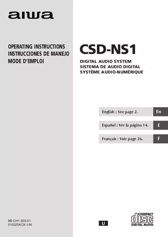 Mode d'emploi SONY CSDNS1