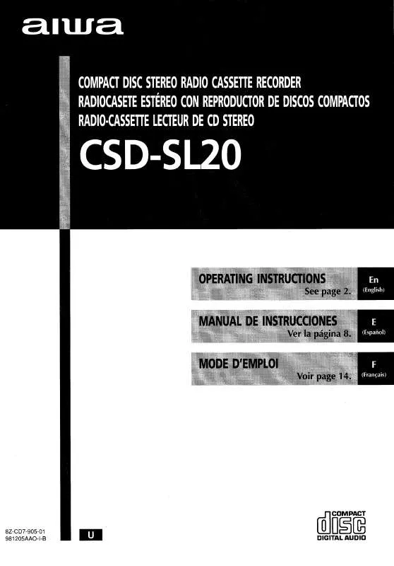 Mode d'emploi SONY CSDSL20