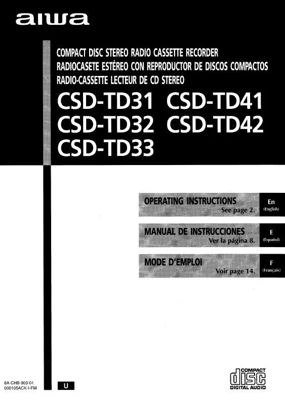 Mode d'emploi SONY CSDTD31