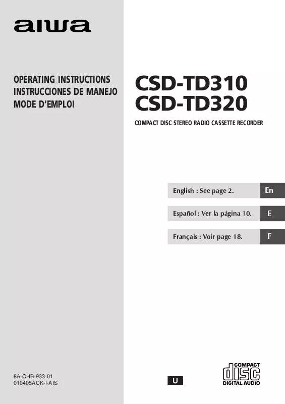 Mode d'emploi SONY CSDTD320