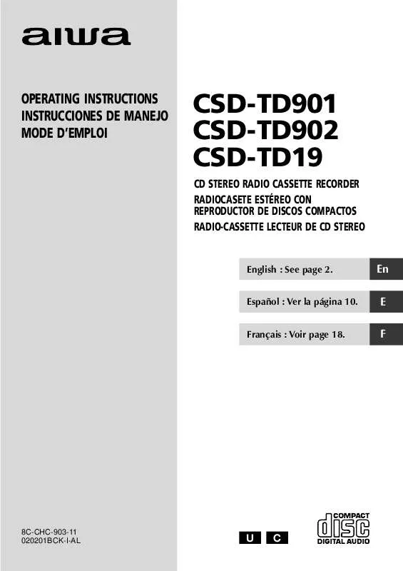 Mode d'emploi SONY CSDTD902