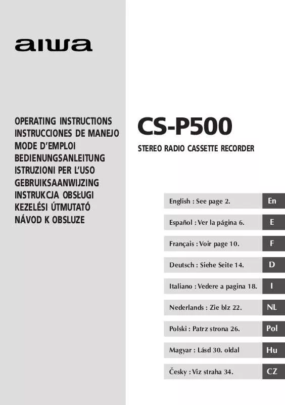 Mode d'emploi SONY CSP500