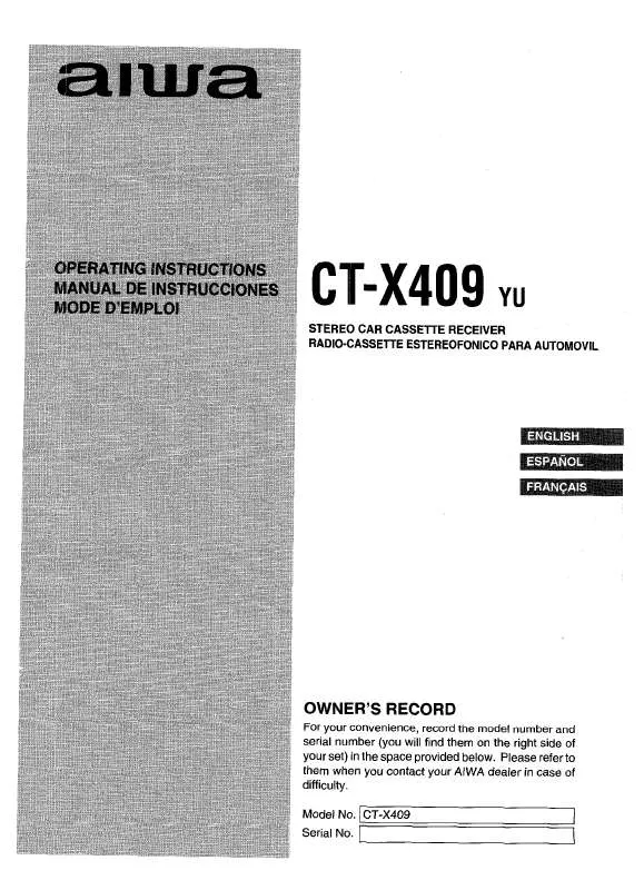 Mode d'emploi SONY CTX409