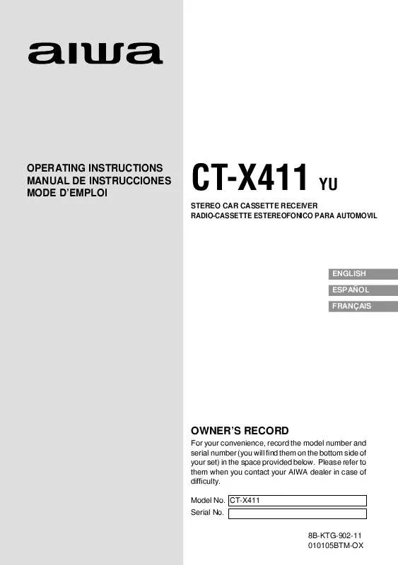 Mode d'emploi SONY CTX411