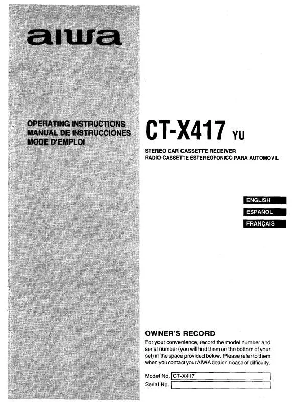 Mode d'emploi SONY CTX417