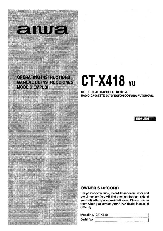 Mode d'emploi SONY CTX418