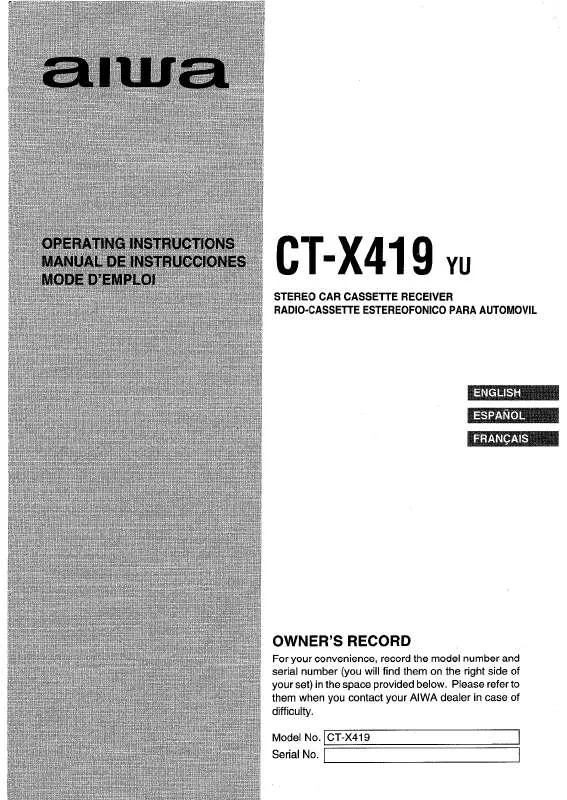 Mode d'emploi SONY CTX419