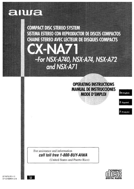 Mode d'emploi SONY CXNA71