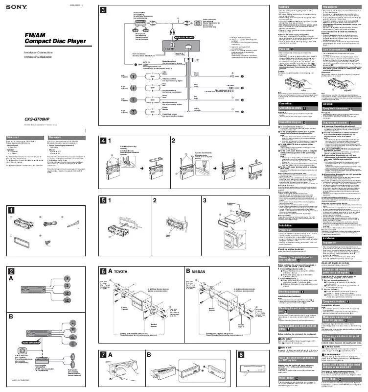 Mode d'emploi SONY CXS-GT06HP