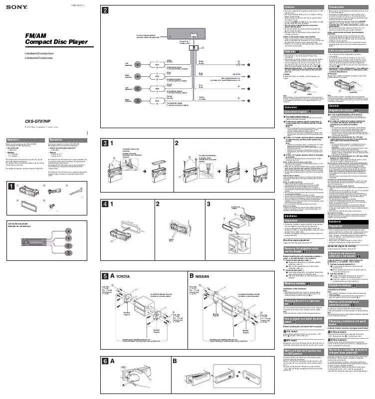 Mode d'emploi SONY CXS-GT07HP