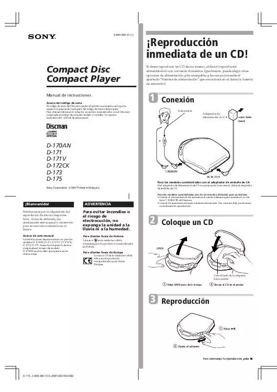 Mode d'emploi SONY D-171