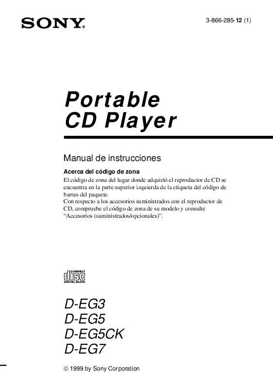 Mode d'emploi SONY D-EG5CK