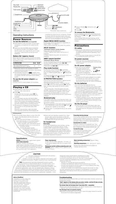 Mode d'emploi SONY D-EJ010PS