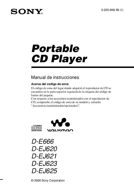 Mode d'emploi SONY D-EJ620