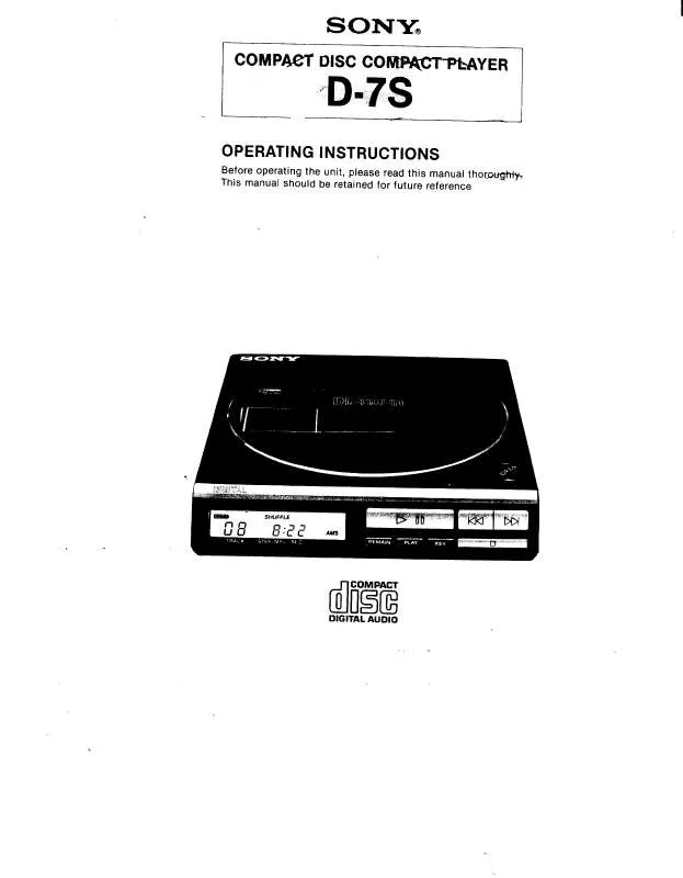 Mode d'emploi SONY D7S