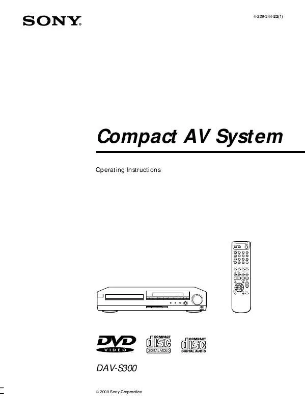 Mode d'emploi SONY DAV-S300